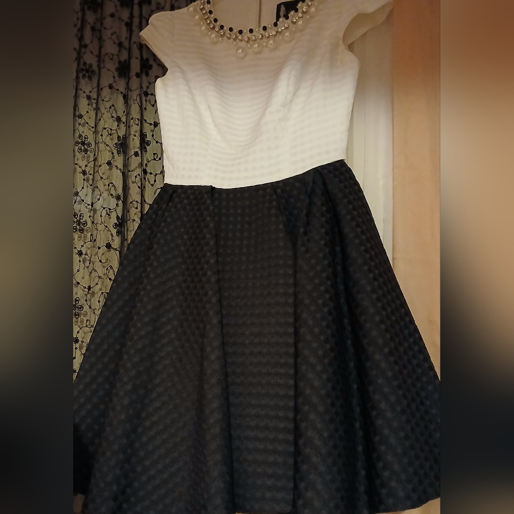 Elegant Black and White Women's Dress
